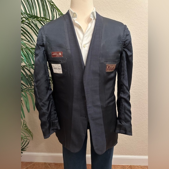 CHAPS RALPH LAUREN MENS BLAZER SIZE 40L GRAY PLAID SPORT COAT USA SUIT JACKET - Picture 7 of 11